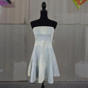 American Bazi Denim Tube Skater Dress Light Blue Juniors Medium